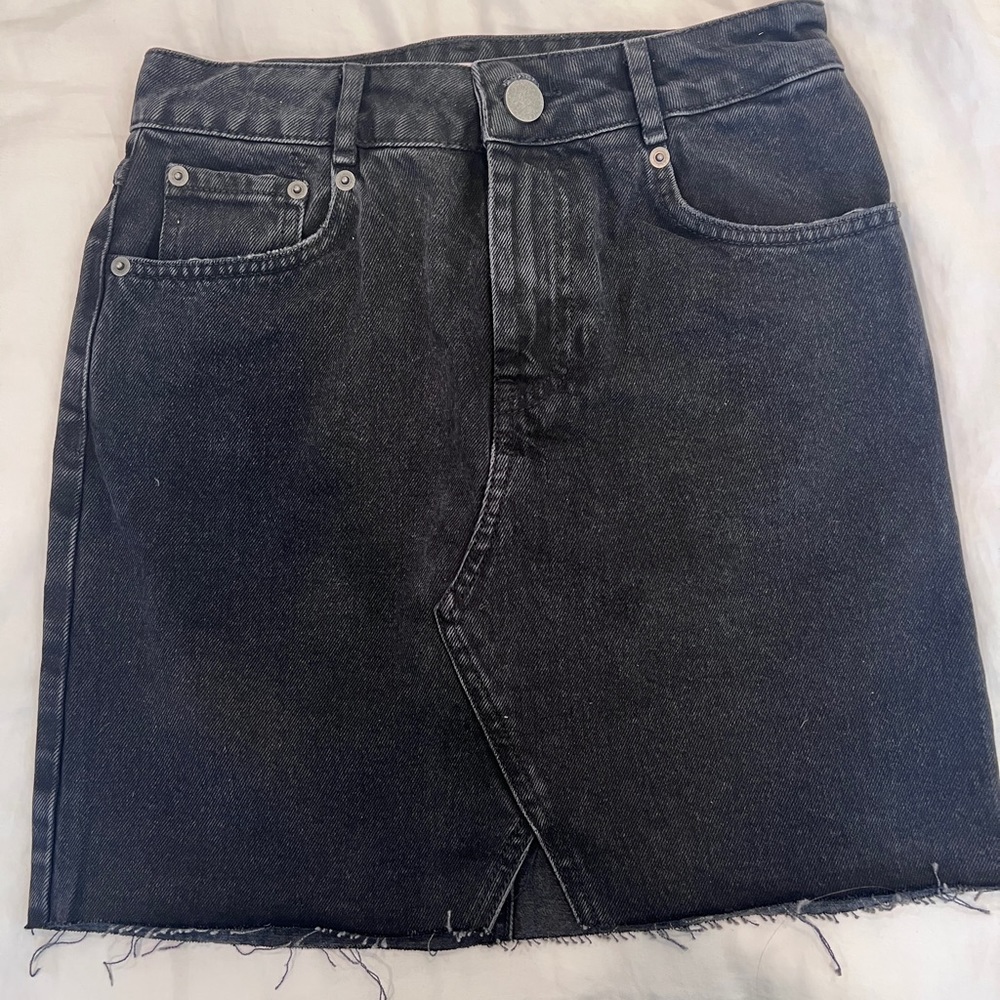 ASOS Faded Black Denim Mini Skirt